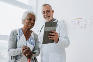 Patient with doctor